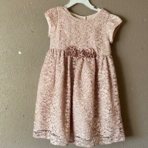 Charming Blush Lace Kids Dress
